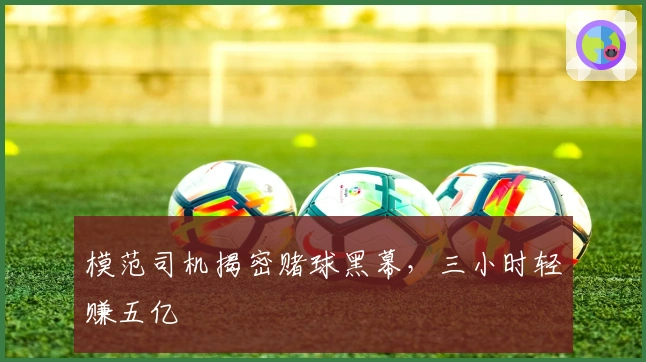 模范司机揭密赌球黑幕，三小时轻赚五亿